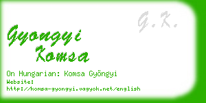 gyongyi komsa business card